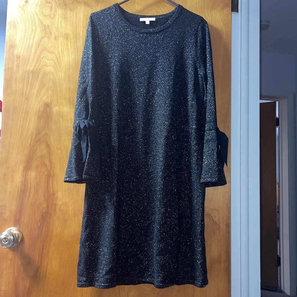 RSVP by Talbots Black Metallic Sparkle Event Dress Party Dress New Years…